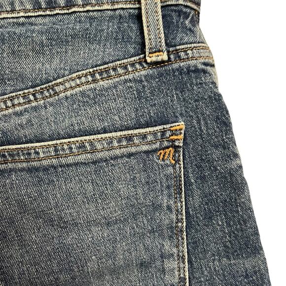 Madewell High-Rise Denim Shorts Burke Wash Button-Front Cut Off Raw Hem Size 27 - Picture 6 of 9